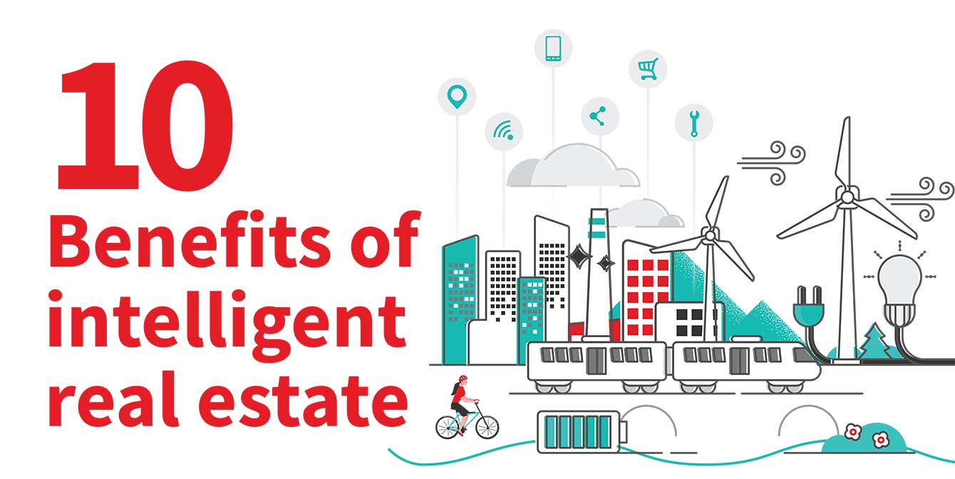 10BenefitsofIREinfographiccover | JLL Technologies sustainable buildings illustration